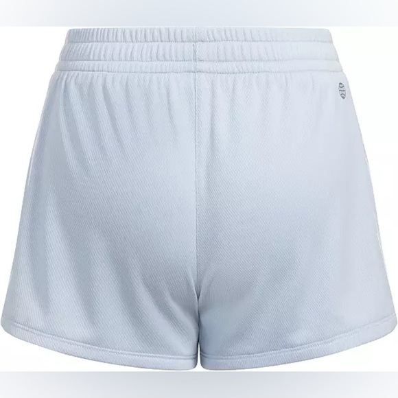 adidas Girls' 3S Pacer Mesh Shorts-Light Blue and Black - Picture 3 of 10